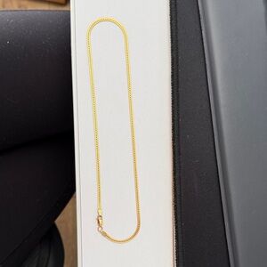 Gold Chain Herringbone Necklace